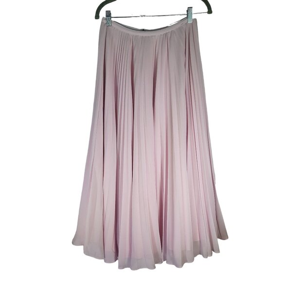 Rachel Parcell Blush Color Chiffon Pleated Midi Skirt - Picture 3 of 12
